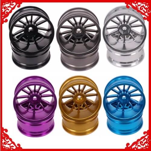2PCS Alloy Wheel Rim No Tire For Rc 1/10 On-Road Racing Car Crawler RC Parts HSP Axial Wltoys Himoto HPI Traxxas 12 spoke Rim