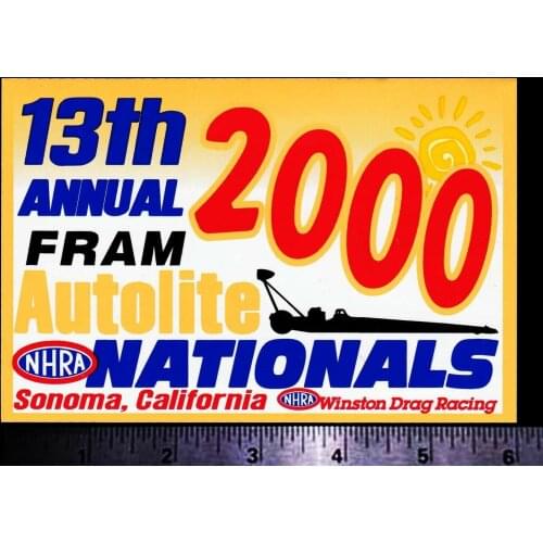 For x2 NHRA Fram Autolite Nationals Sonoma 2000 - Original Vintage Racing Decal/Sticker