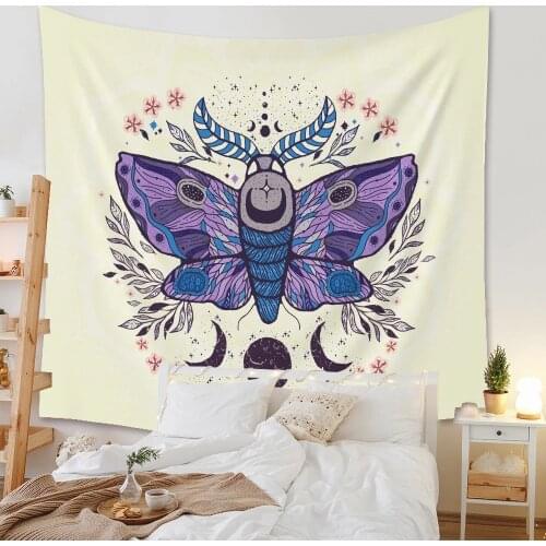 Butterfly Psychedelic Wall Tapestry Flower Background Cloth Wall Decoration Cloth Tapestry Home Bedroom Decorating Throw blanket