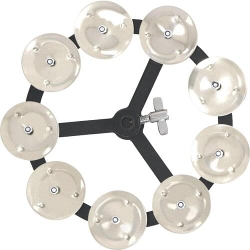 Mountable Hihat Tambourine with Steel Jingles for Drum Set drum accessories