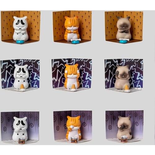 Distressed Cat Cute Funny Depressed Cats Toys Anime Action Toy Figures Model Gift For Girl Friend Children