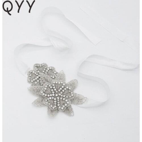 QYY Rhinestone Bridal Headpieces Trendy Crystal Flower Wedding Headpiece Wedding Tiaras Hair Jewelry Accessories
