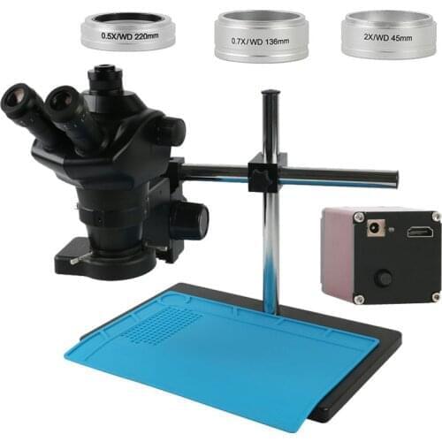 Simul Focal 4X-100X Continuous Zoom Trinocular Microscope 1080P 60FPS HDMI Video Camera For PCB Solder Repair Inspection