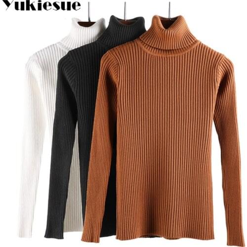 2018 Women Sweaters Winter Turtleneck Warm Sweaters Pullover Knitter Wear black White Sweaters Pull burderry women sudaderas