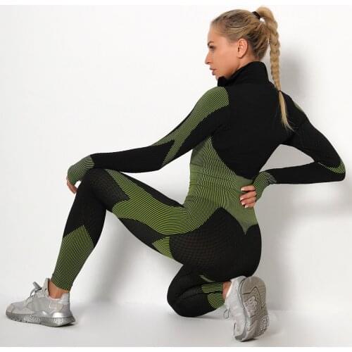 Women Seamless Gym Set Yoga Bra Suit Yoga Set Gym Clothing Female Fitness Sport Long Sleeve Yoga Suit Running Clothes Sportswear