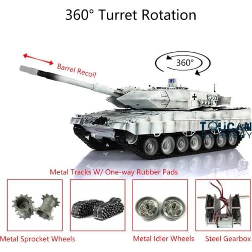 1/16 Heng Long 7.0 Leopard2A6 RC Tank 3889 Barrel Recoil Metal Track TH17635-SMT4