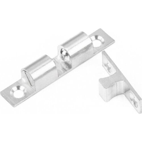 1Pcs 50mm Silver Touch Beads Lock Door Spring Clip Cabinet Door Catches Silver Double Ball Catch Cabinet Door Latch