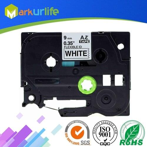 1 PCS/Lot Flexible ID Tape Compatible for Brother P-Touch Printer Laminated tze tape (9mm*8m) Black on White TZE-FX221 for Cable