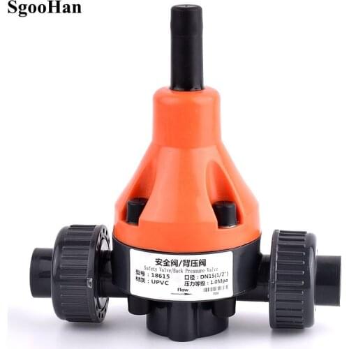 1PC Inside Diameter 20-75mm PTFE UPVC Safety Valve Industrial Water Treatment Pipe Back Pressure Valve