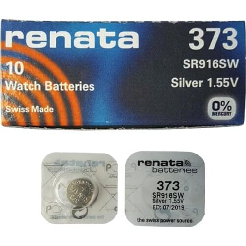 10pcs/lot renata Silver Oxide Watch 373 SR916SW 916 1.55V 100% renata 373 Battery