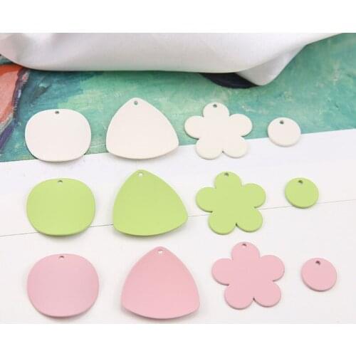 10pcs New Design hot-sales Alloy Frosted Spray Paint Irregular Disc Pendant Earrings For Women And Girls Diy Jewelry Accessories