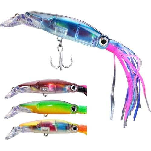 14cm 40g Multicolored Fishing lures Simulation Octopus Squid Beard Minnow Artificial Bait 4 Colors Optional