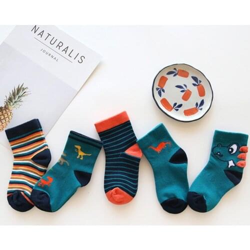 5Psc Lot Baby Socks Cotton Cartoon Winter Autumn Boy Socks Newborn Infant Cute Animal Toddler Anti-Slip Socks for Girls Boys New