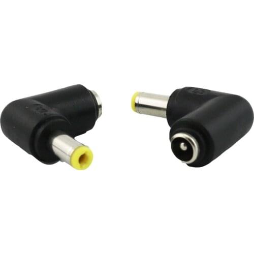 5x DC Power 5.5x 2.5mm Male Plug To 5.5x 2.1mm Female Jack 90 Degree Right Angle Adapter Connector