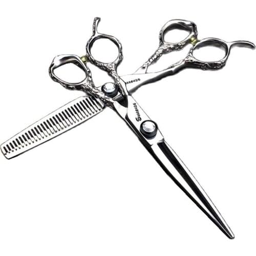 6.0 Left hand scissors inch professional stainless steel hair scissors cutting barber salon hair scissors thinning scissors