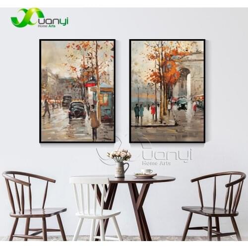 Abstract City Street Canvas Painting Landscape Oil Painting Home Decoration Modern Wall Art Picture Canvas Print Unframed PR1346
