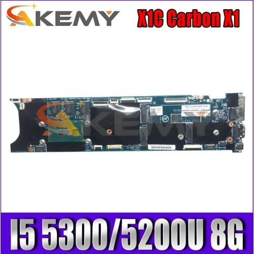 Akemy 448.01430.0011 For Lenovo Thinkpad X1C Carbon X1 Laptop Motherboard 00HT347 00HT341 CPU I5 5300/5200U 8G RAM 100% Test