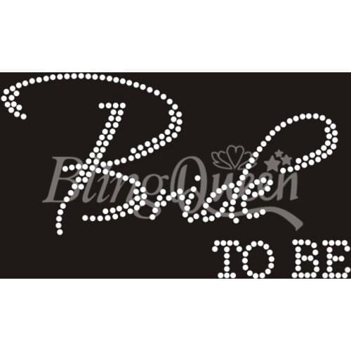 BlingQueen 25PCS/LOT Iron On Rhinestone Transfers Bride To Be Design