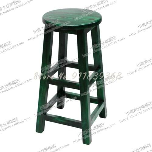 Most Of The Areas Are Postal! Solid Wood Bar Stool High Stool Carbonization Bar Stool Solid Wood Bar Stool High Chair 06