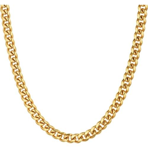Hiphop Miami Cuban Link Chain Necklaces 5/8/10mm Thick Gold Color Stainless Steel Long Chains For Men/Women Jewelry Dropshipping