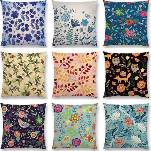 Newest Blue And White Floral Cushion Cover Home Decor Sofa Pillow Case