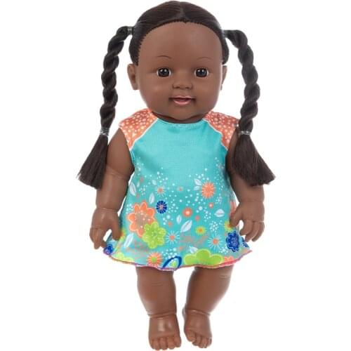 Black African Black Baby Cute Braid Black 30CM Vinyl Baby Toy African boy Bald toy Christmas Present munecas para ninas