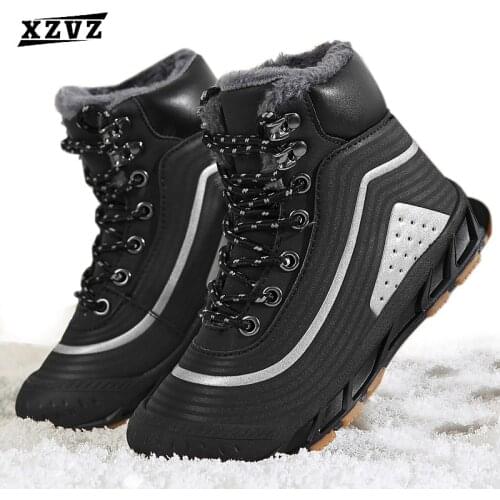 XZVZ Kids Snow Boots Winter Warm Parent-child Snow Boots Thick Cotton Childrens Shoes Waterproof Leather Comfortable Kids Shoes