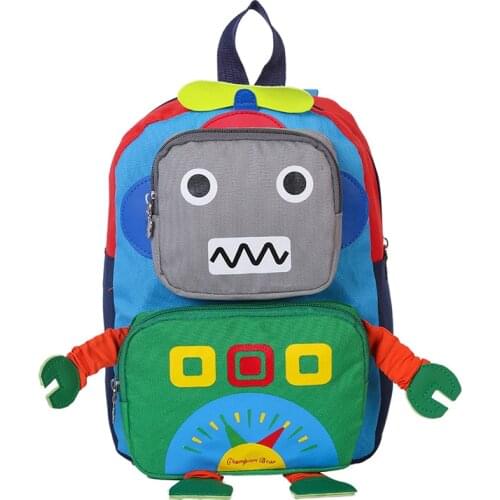 Childrens Backpack Cartoon 3D Robot Kindergarten Backpack 3-6 Years Old Baby Bags Kids Satchel Boys Girls School Bags
