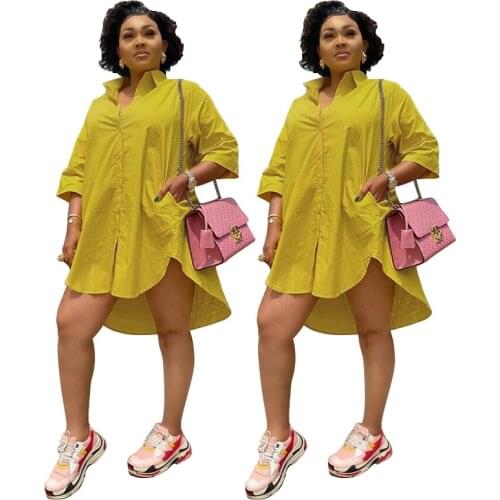 Womens Temperament Tight-fitting Half-sleeved Dress Sexy Middle Skirt Shirt Skirt Lapel V-neck Sexy Dress