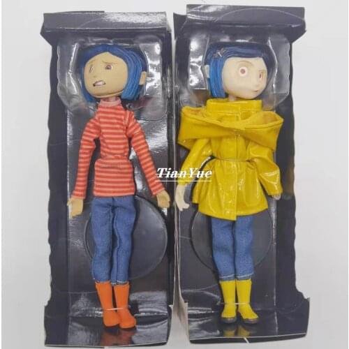 Caroline Figure Striped Shirt Raincoat Version craline Ghost Mother Take off clothes Action Figure Toy Collection Doll 18cm