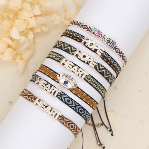 GO2BOHO Turkish Evil Eye Bracelet Boho Jewelry 2020 Braided Cloth Bracelets For Women LOVE Pulseras Mujer Bohemian Adjustable