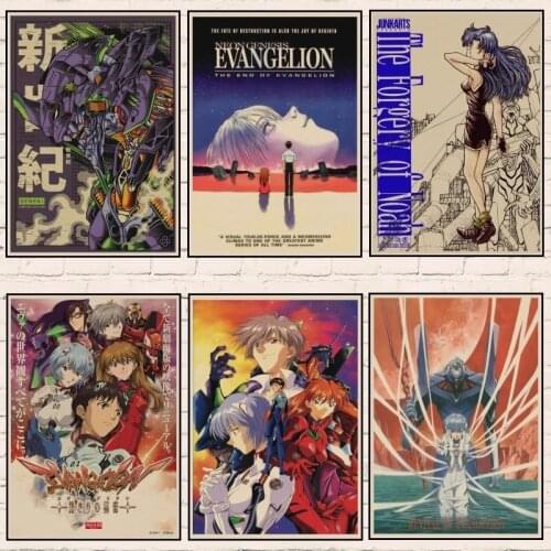 Animated Character Evangelion Canvas Painting Poster Print Wall Art Picture for Living Room Bedroom Home Decor Cuadros Girls Boy