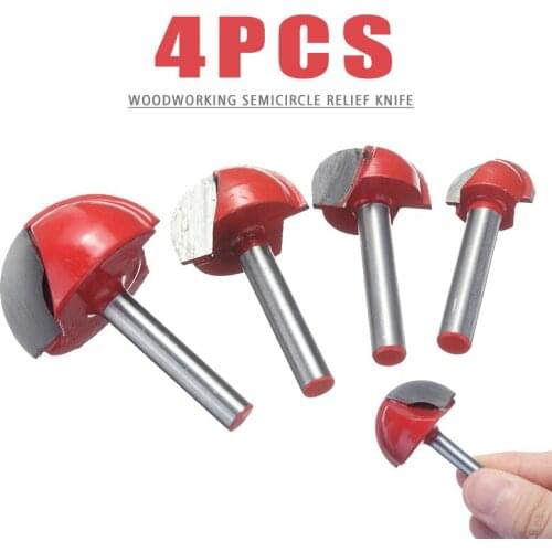 Ball Nose End Mill Wood Router Bit Set Round Cove CNC Milling Cutter Concave Radius Milling Cutters Carbide Woodworking Tools
