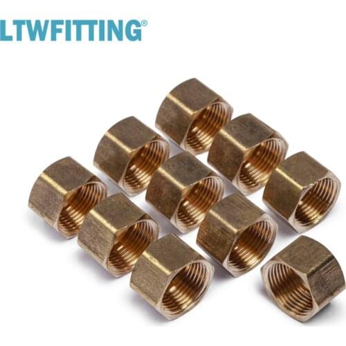 LTWFITTING 3/8" Brass Compression Cap Stop Valve Cap,BRASS COMPRESSION FITTING
