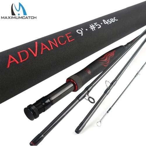 Maximumcatch Advance Fly Fishing Rod 5/6/8wt 9FT Super Light Fast Action Flexible Resins Handle with Cordura Tube Fishing Pole