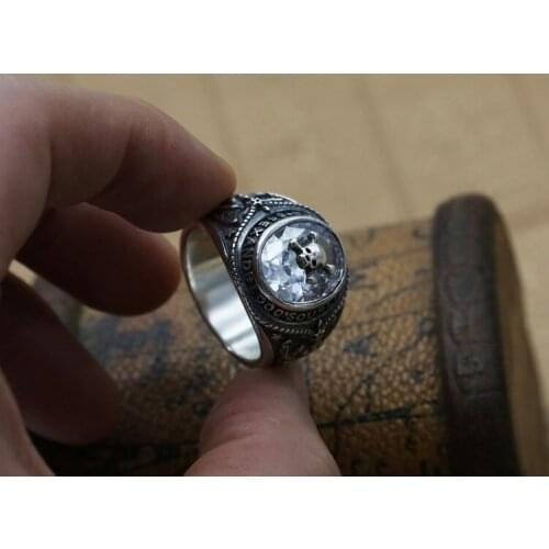 Mens 925 Sterling Solid silver Thai punk Ring rings jewelry A4741