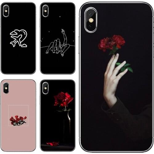 White-Line-Kiss-Love-Heart-Flower-Rose Soft Cases For Xiaomi poco X3 nfc F2 Pro M3 Mi 5X 6X Max Mix 1 2 2S 3 Mi5 Mi6 Mi3 Mi4