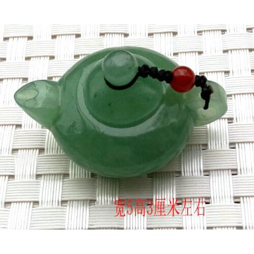 Natural 7A dong ling jade A Hand-Carved jade kettle pot green jade pendant gift jade necklace pendants jewelry women men jade