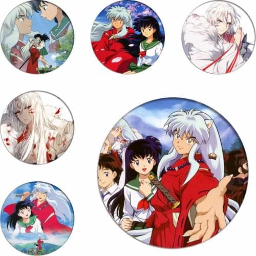 Japan Anime Inuyasha Cosplay Badge Cartoon Higurashi Kagome Sesshoumaru Brooch Pins Collection Toys for Backpacks Clothes