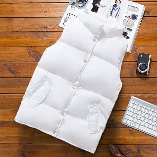 Solid Vest Mens Winter Down Casual Warm Thick Sleeveless Male Jackets Oversized Single Breasted Men Clothing Mens Jacket