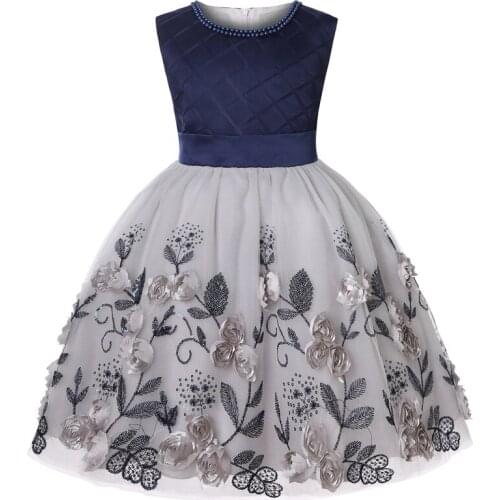 Easter Clothes 2021 Spring Summer New Three-dimensional Flowers Kid Wedding Dresses For Girls Dresses Little Girl Princess Dress