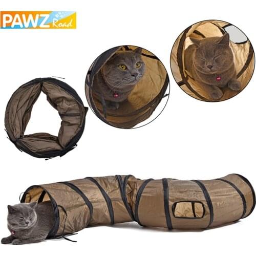 Drop shipping "S" Cat Toys Tunnel Long 1.2M Lovely Funny Design 2 Windows and 2 Holes Cat Tunnel Toys Kitten Puppy Pet Supplies