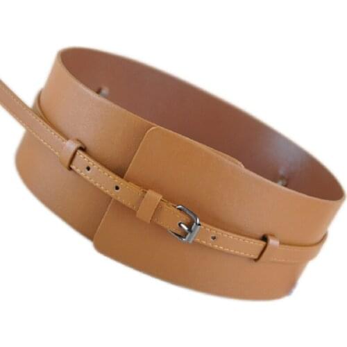 Punk dual use ultra wide belt cummerbunds belts Faux Leather Causal Skinny Waistband black Strap Belt Dress Clothes Accessories