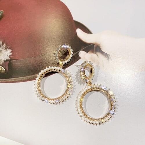 Earrings Jewelry Korean Trend Contracted Circle Fashionable Geometry Joker Light Luxury Temperament Earrings Jewelry