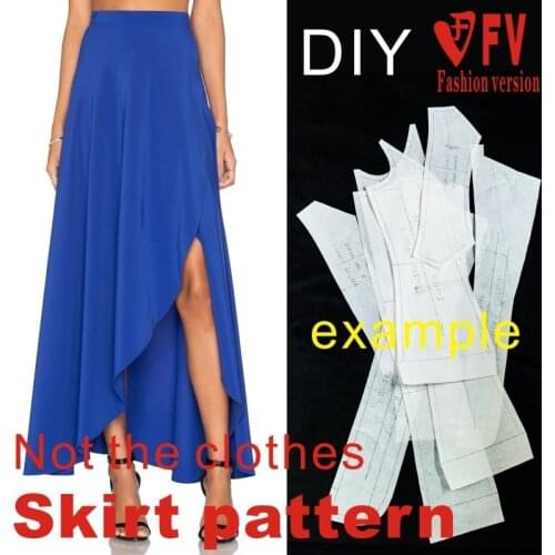 Chiffon Womens Half Skirt Pattern Garment Design Drawing 1:1 Sewing Pattern BBQ-33