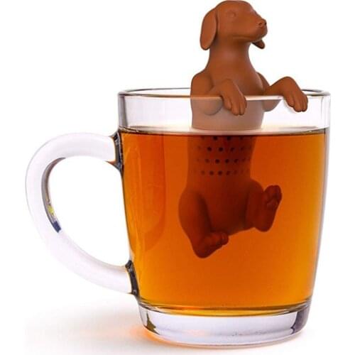 Silicone Tea Infuser Dachshund Tea Ball Leaf Tea Strainer for Brewing Device Herbal Spice Filter Kitchen Tools
