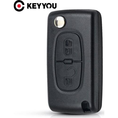 KEYYOU For Peugeot 306 407 807 Partner VA2 Blade CE0523 2 Button Flip Folding Key Shell Remote Key Shell Case Cover