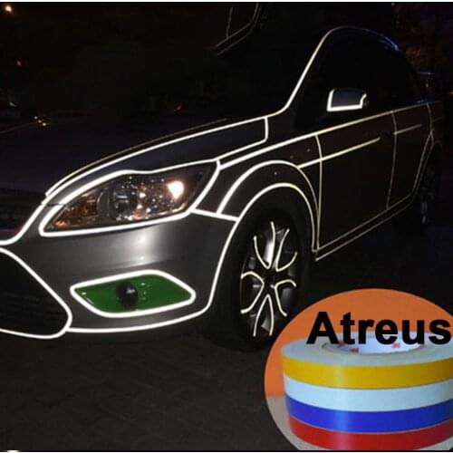 Atreus Car Styling Accessories 1cm*5m Reflective Tape Sticker For BMW e46 e39 e36 Audi a4 b6 a3 a6 c5 Renault duster Lada granta