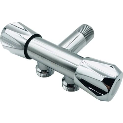Stainless Steel Angle Valve Faucet Valve Control One Inlet and Two Outlet Water Separator Faucet Adapter Diverter Valve