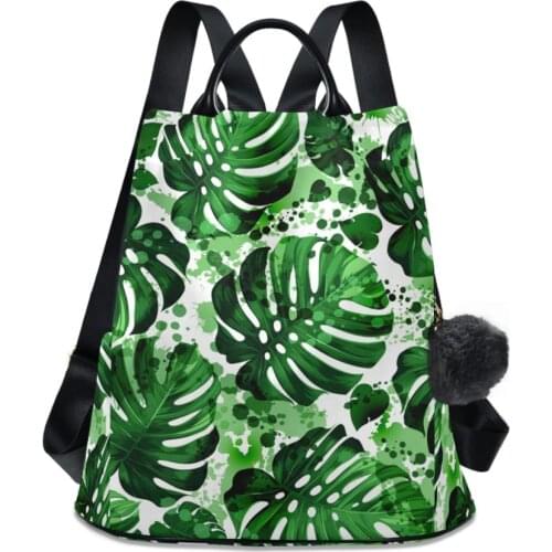 2020 High Quality Women Backpack New Fashion Women Backpacks School Bag for Teenagers Backpack Ladies Bags Tropical plant Design